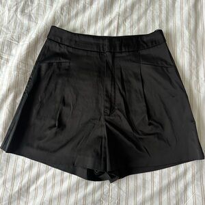 Zara Black High-Waist Tailored Shorts